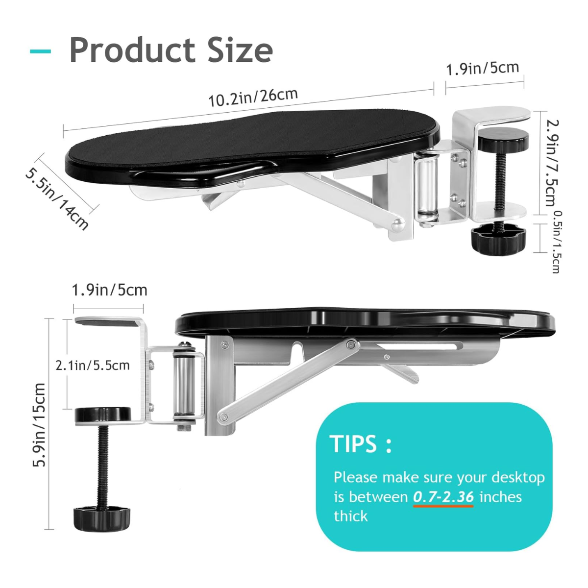 Miniatura 2 de Reposabrazos ergonomico ajustable